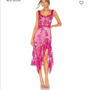 Bronx and Banco Eva Midi Dress - Fuschia